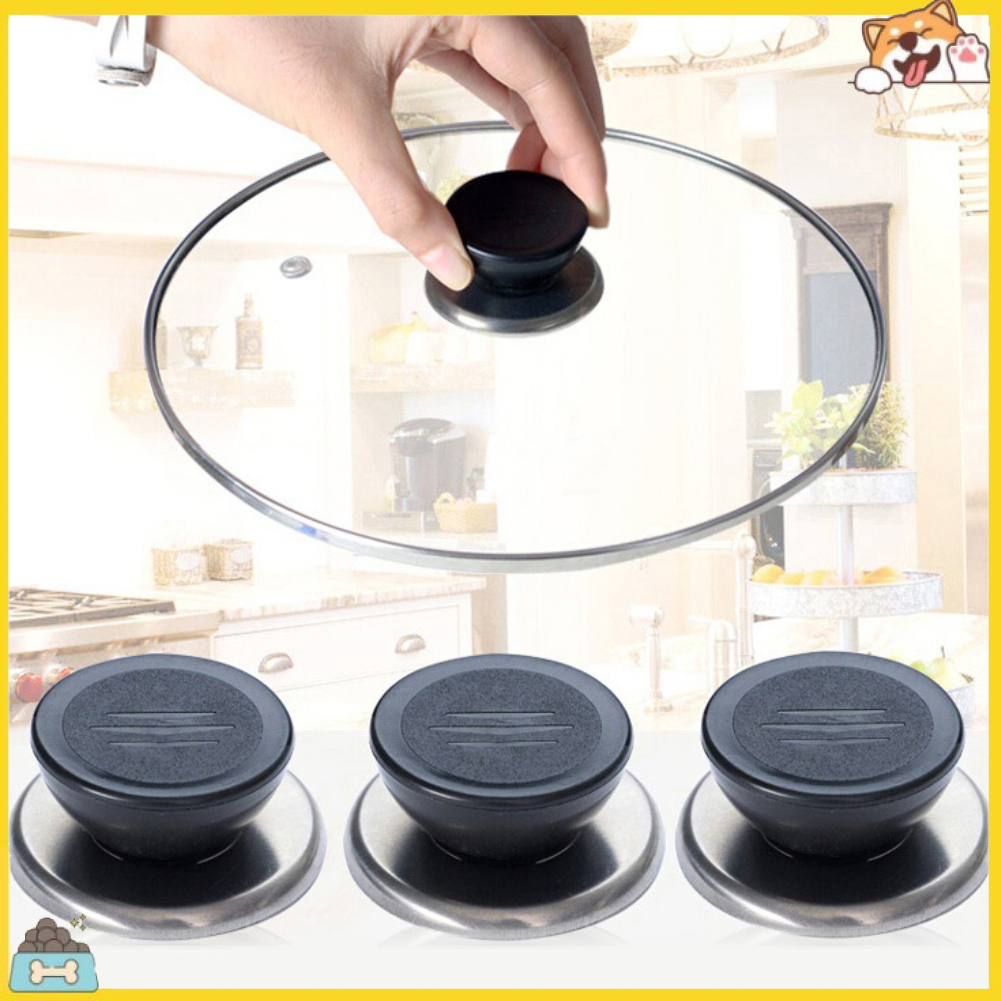 5 tay nắm nắp nồi thủy tinh bằng thép không gỉ + nhựa kích thước 5cm x 3cm x 4cm