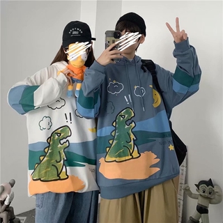 Áo hoodie họa tiết khủng long form rộng phong cách Hàn Quốc trẻ trung xinh xắn dành cho cặp đôi