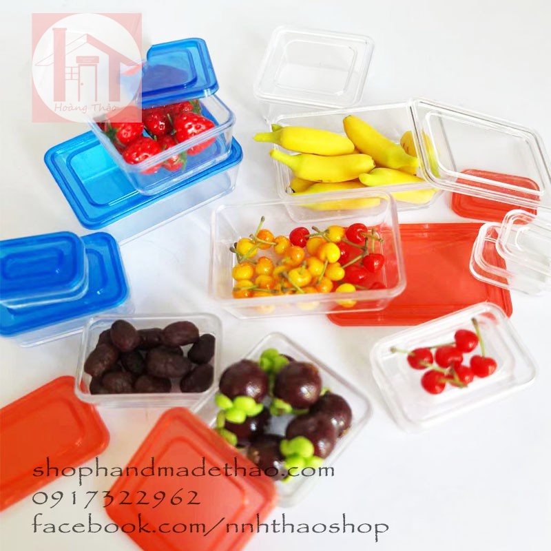 Miniature trang trí mô hình/ dollhouse_Bộ hộp nhựa trong suốt