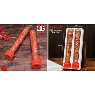 [CHÁY 8H-12H] Set 02 cây đèn cầy đám cưới long phụng