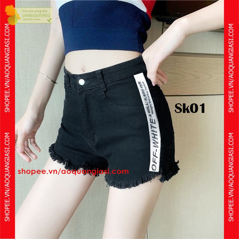 Quần short kaki rách chữ hông SK01