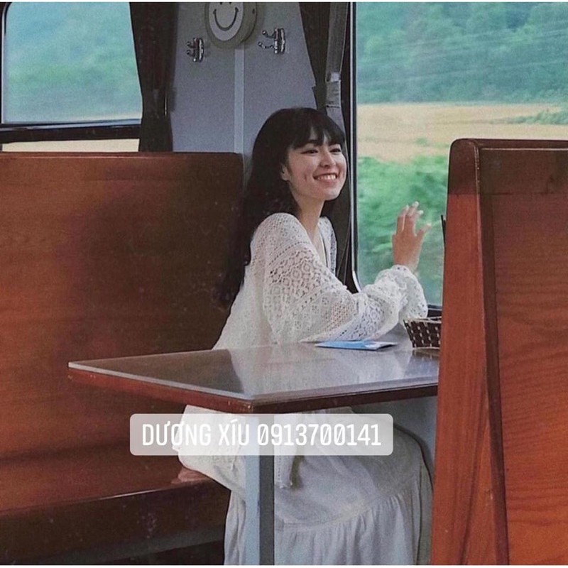 Cardigan ren len tay nơ