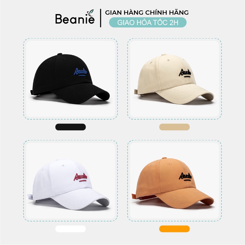 Mũ Lưỡi Trai BEANIE Thiêu Chữ  Audio Nam Nữ Cao Cấp, Nón Kết Lưỡi Trai Trắng Đen Đẹp Form Mềm Vải Kaki Chính Hãng LT18