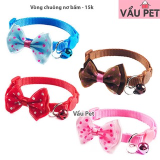Vòng cổ chuông nơ bấm cho chó mèo