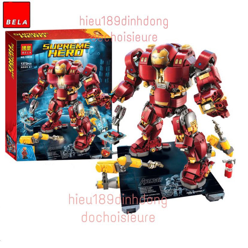 Lắp ráp xếp hình 76105 , 10833 : Phòng giáp hulkbuster