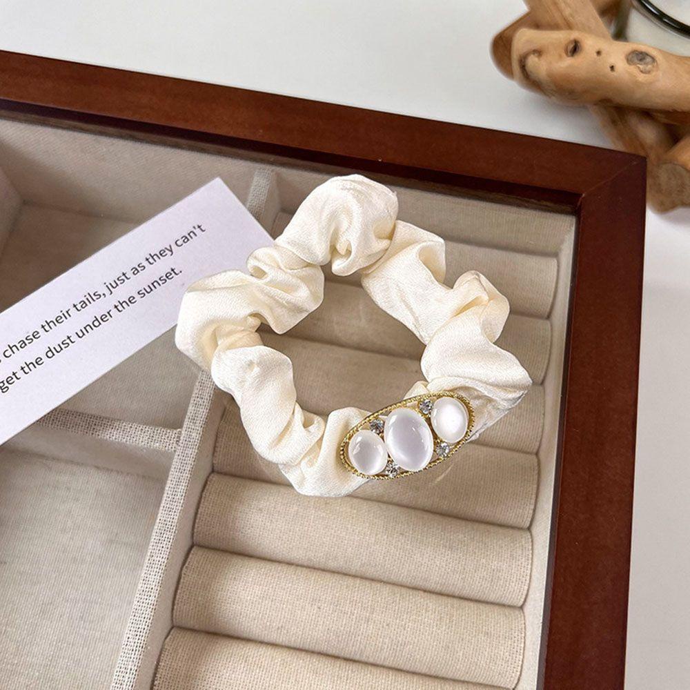Dây Buộc Tóc Satin Co Giãn Hình Mắt Mèo Thanh Lịch Cho Nữ|Nhẫn Đeo Tay Thiết Kế Đơn Giản Thời Trang Cho Nữ