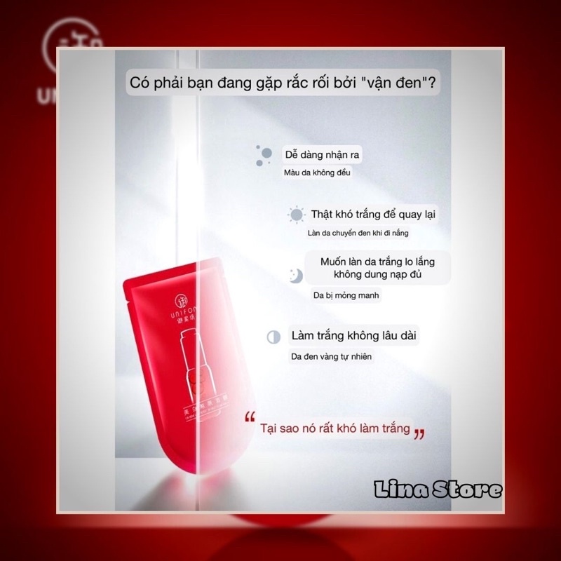 Mặt nạ đỏ Unifon dưỡng ẩm làm sáng da 28ml