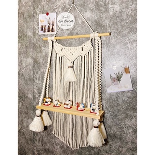 [Giá Ưu Đãi] Kệ Gỗ Macrame Trang Trí Nhà Cửa By Lin
