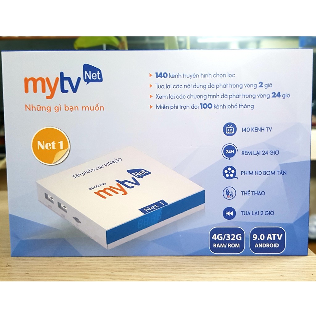 Android TV Box MyTV NET 4G-2021 200 kênh truyền hình, Có điều khiển giọng nói - Sản phẩm Chính hãng