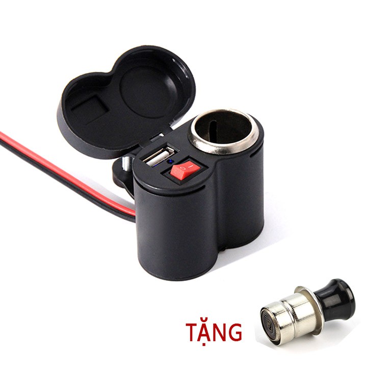 Sạc Điện Thoại Xe Máy 2 IN 1 [ 1 Chiếc ]