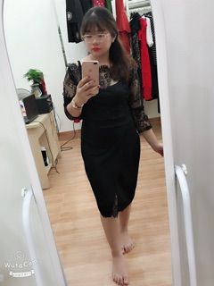 Đầm body phối ren bigsize