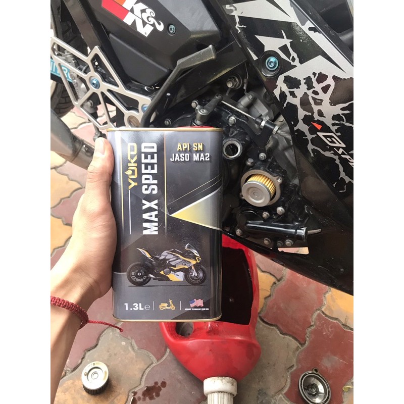 Nhớt YOKO MAX SPEED 4T 10W40 công nghệ tổng hợp, API SL, Jaso MA2 tặng LỌC NHỚT YAMAHA-SUZUKI