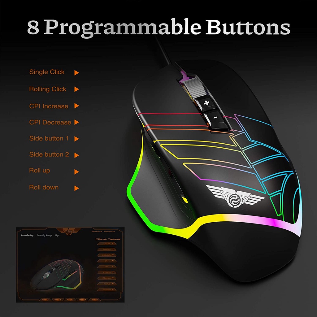 CHUỘT GAMING NEWMEN GX7 PRO LED RGB CHÍNH HÃNG