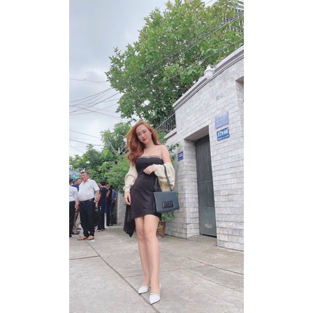 Đầm ống đính cườm dáng ngắn - CarotShop