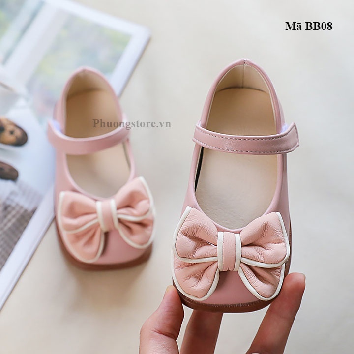 Giày búp bê cho bé gái từ 1-5 tuổi đính nơ xinh xắn BB08