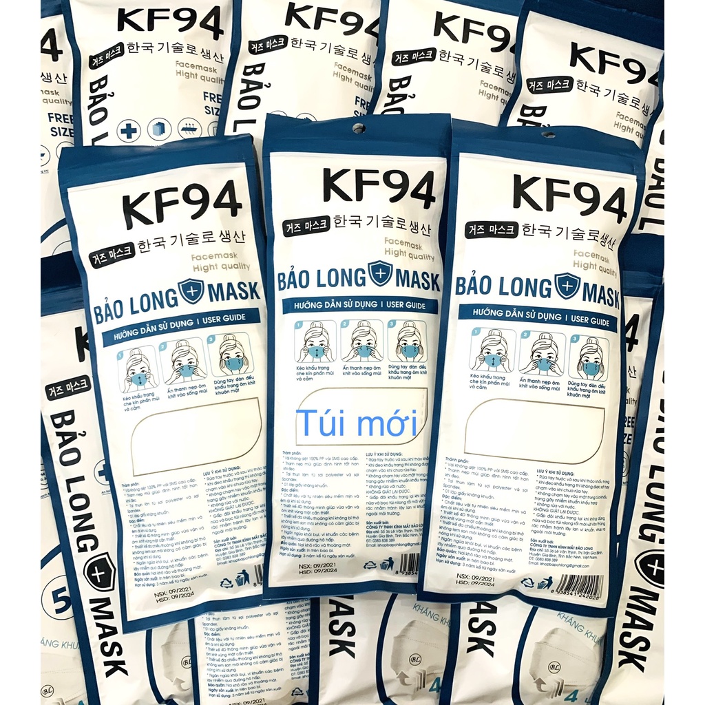 Combo 50 khẩu trang 3D mask Model KF94 4 lớp kháng khuẩn, chống dịch ( 5 gói- mỗi gói 10 cái)