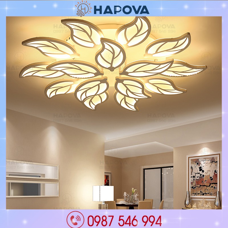 Đèn mâm ốp trần hình chiếc lá 12 cánh HAPOVA OSSI 121