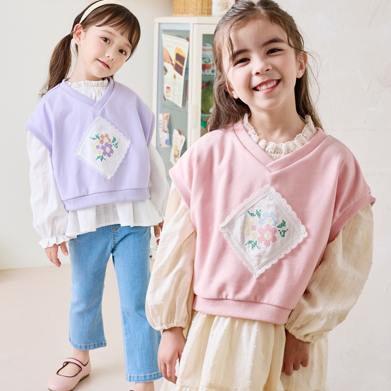 Áo gile Bebezoo bé gái 2 màu BEB3VS102