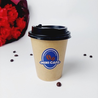 50 chiếc cốc giấy nắp đen 240ml - 8oz MINI CAFE