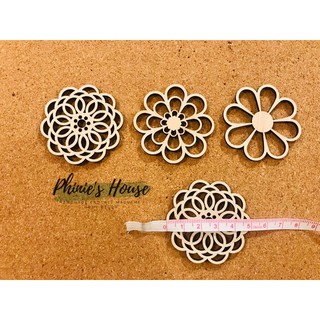 PHÔI HOA TAI GỖ THẮT MACRAME