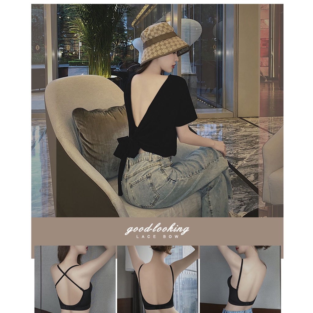 Áo Bra Hở Lưng Nâng Áo Lót Nâng Ngực Chữ U Hở Lưng Màu Trắng Mỏng Phong Cách Mùa Hè Cho Nữ