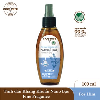 Xịt rửa tay khô kháng khuẩn nano bạc Cocovie kết hợp tinh dầu tự nhiên theo chuẩn Bộ Y Tế Việt Nam - For Him 100ml