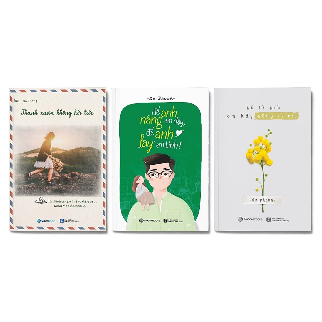 SÁCH - Combo 3 cuốn: Thanh xuân không hối tiếc + Để anh nâng em dậy, để anh"lay" em tỉnh! + Kể từ giờ em hãy sống vì em