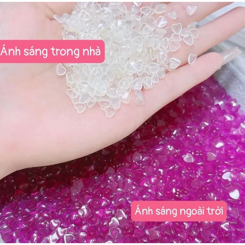 Charm tim đổi màu nail siêu hót.