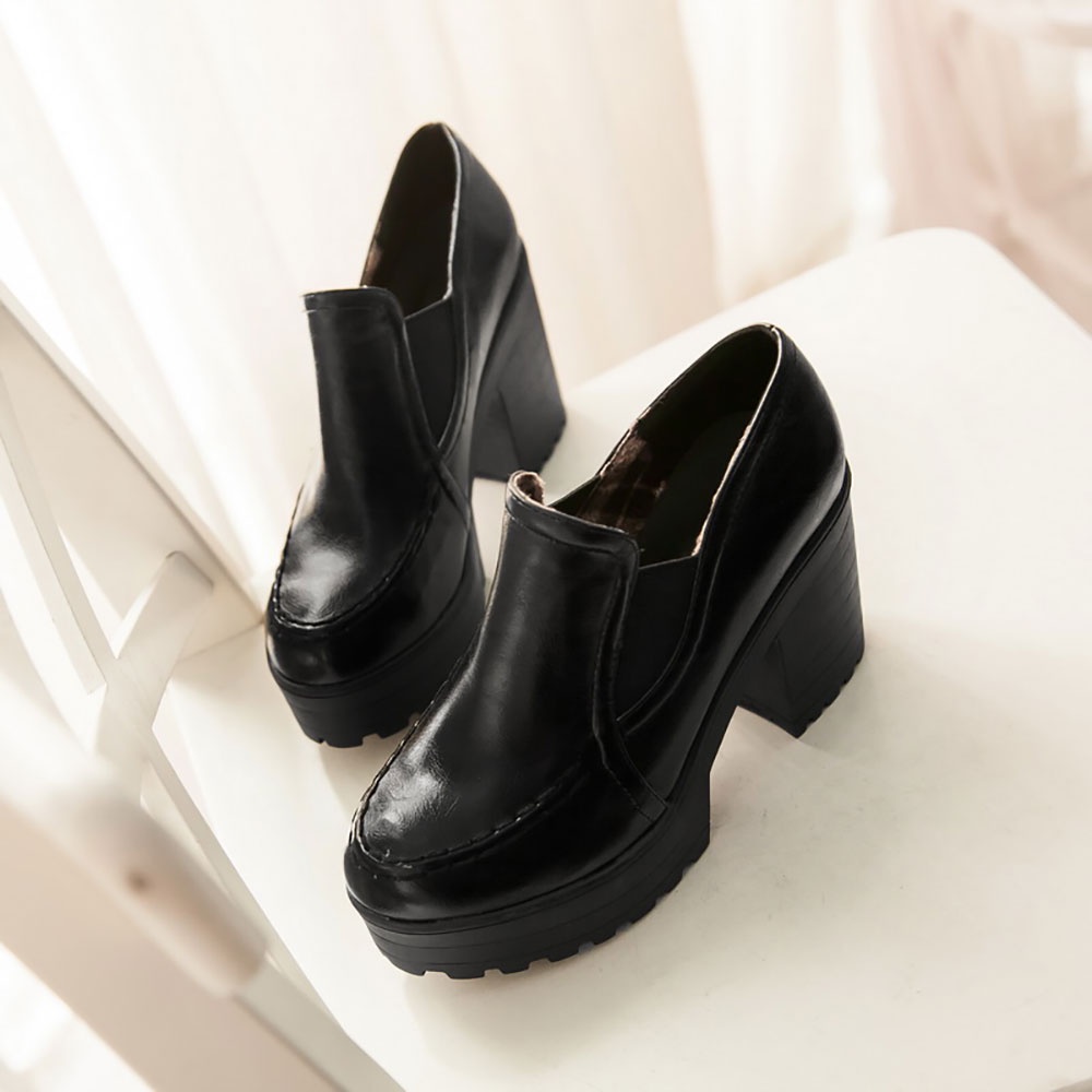 IELGY Giày Bốt Cao Gót 9cm Mũi Tròn Màu Sắc Thời Trang Cho Nữ