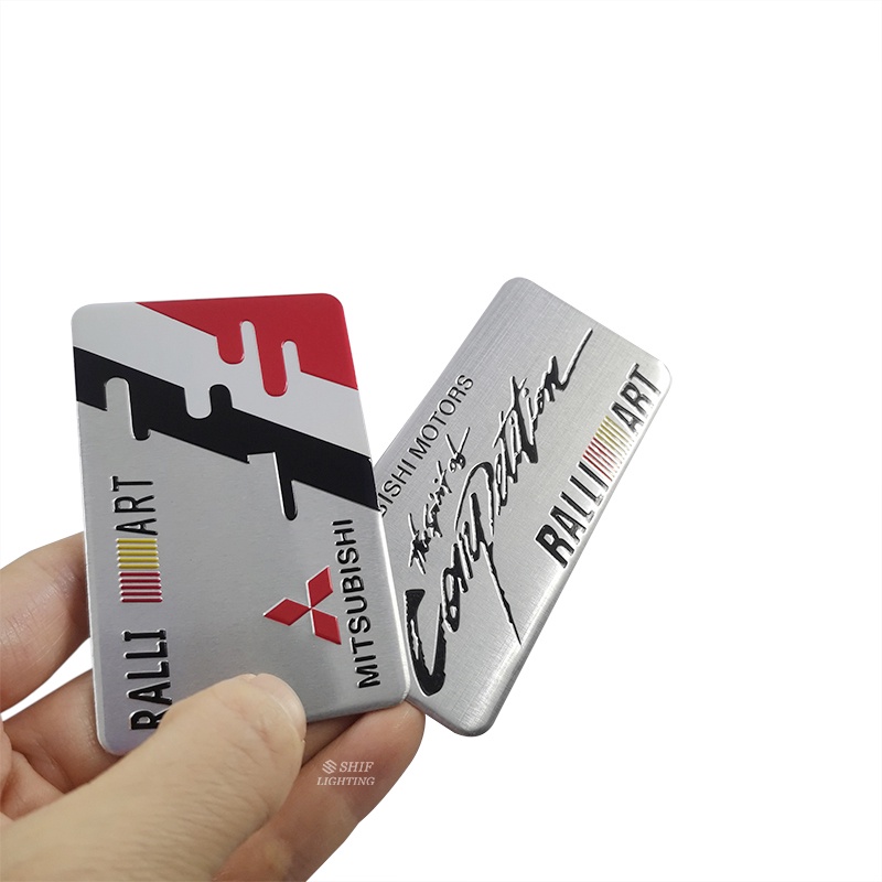 1 x Miếng Dán Logo Ralliart Bằng Nhôm Trang Trí Xe Hơi MITSUBISHI Ralliart