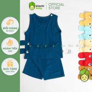 Bộ Ba Lỗ Bé Trai, Bé Gái Minky Mom Vải Thun Lạnh Cài Vai Tai Thú 3D