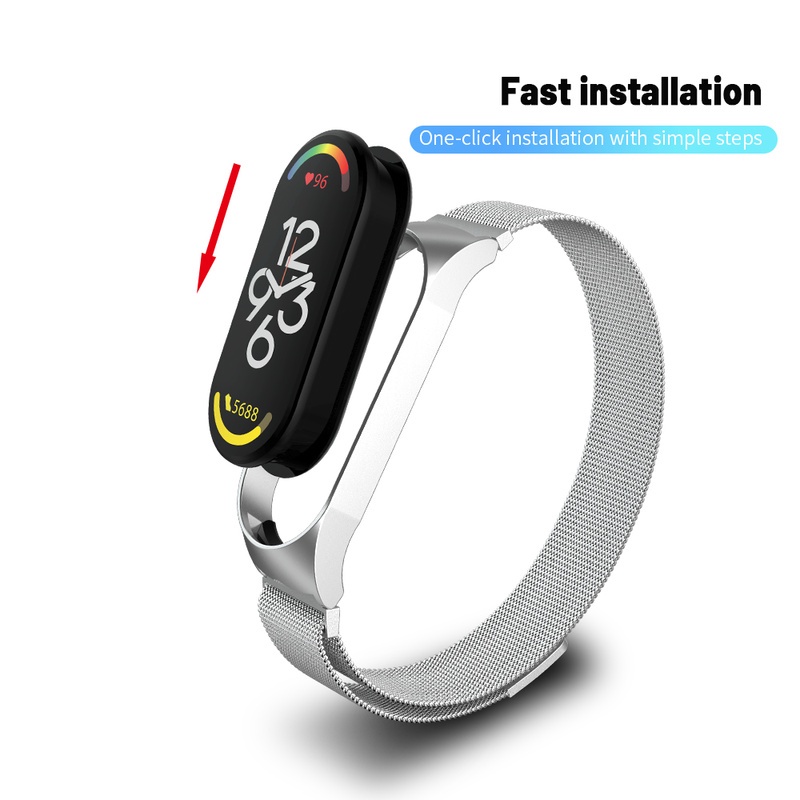 Dây Đeo Thay Thế Chất Liệu Thép Không Gỉ Thời Trang Cho Xiaomi Mi Band 7/ Luxe