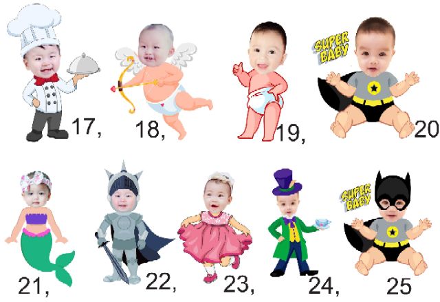 Thiết kế hình Chibi cho bé trang trí tiệc sinh nhật theo yêu cầu | BigBuy360 - bigbuy360.vn