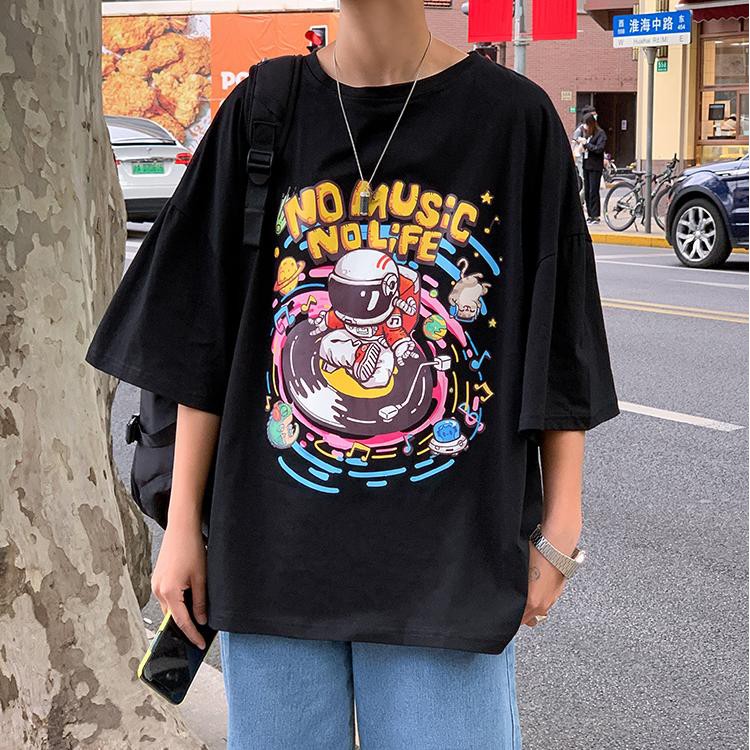 Áo Thun Unisex NOMUSIC Phông Nam Nữ Tay Lỡ phong cách Ulzzang. | BigBuy360 - bigbuy360.vn