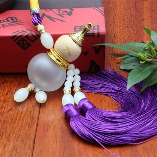 Bình hồ lô đựng nước thơm treo xe ô tô (Dây tím)