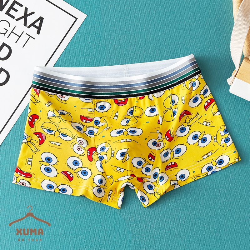 [ FREE SHIP ] Quần sịp quần lót nam hoạt hình thun lạnh cotton co giãn 4 mùa nhiều màu xuma