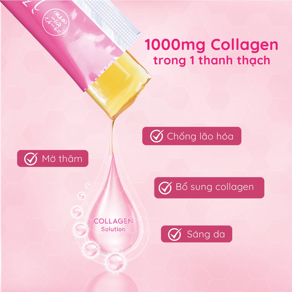 Thạch collagen Nhật Aishitoto Marine Collagen Jelly vị chanh Yuzu hỗ trợ làm đẹp da, tăng cường độ đàn hồi da 30.000 mg