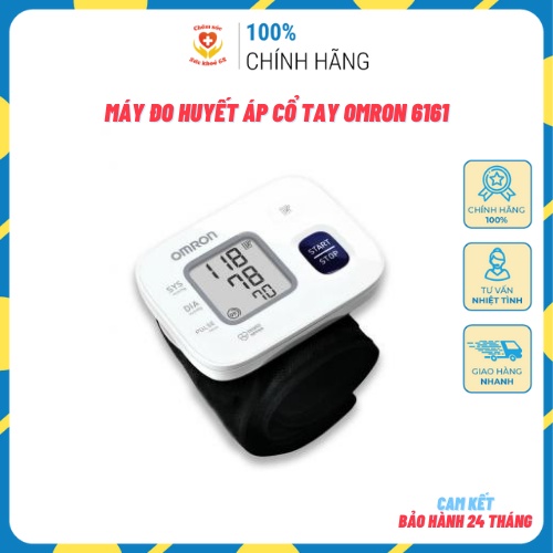 Máy Đo Huyết Áp Cổ Tay Omron 6161 - Đo Chỉ Số Huyết Áp, Nhịp Tim Nhanh Và Chính Xác - Phù Hợp Mọi Lứa Tuổi
