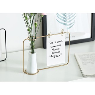 Khung sắt kèm bình hoa sứ và treo giấy note