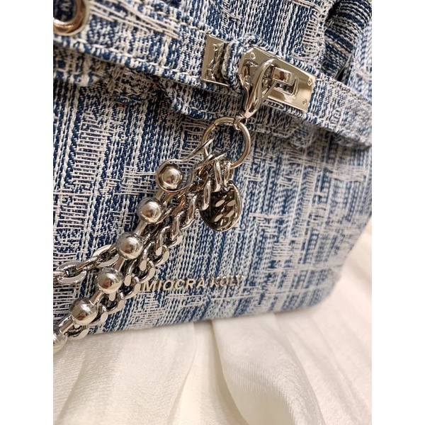 Túi xách 𝐌𝐢𝐨𝐜𝐫𝐚 𝐤𝐨𝐥𝐲 da xước dây xích