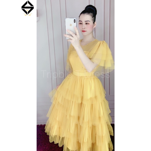 Đầm xoè ngắn mini trên gối dễ thương TRIPBLE T DRESS - Free size - MS64V