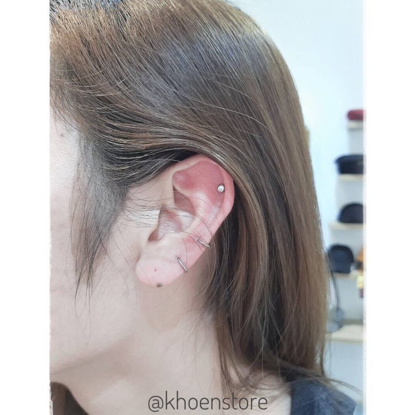 (1 Chiếc) Khuyên tai Tròn mỏng vị trí upper lobe, helix, tragus, mũi, môi - Khoen Store