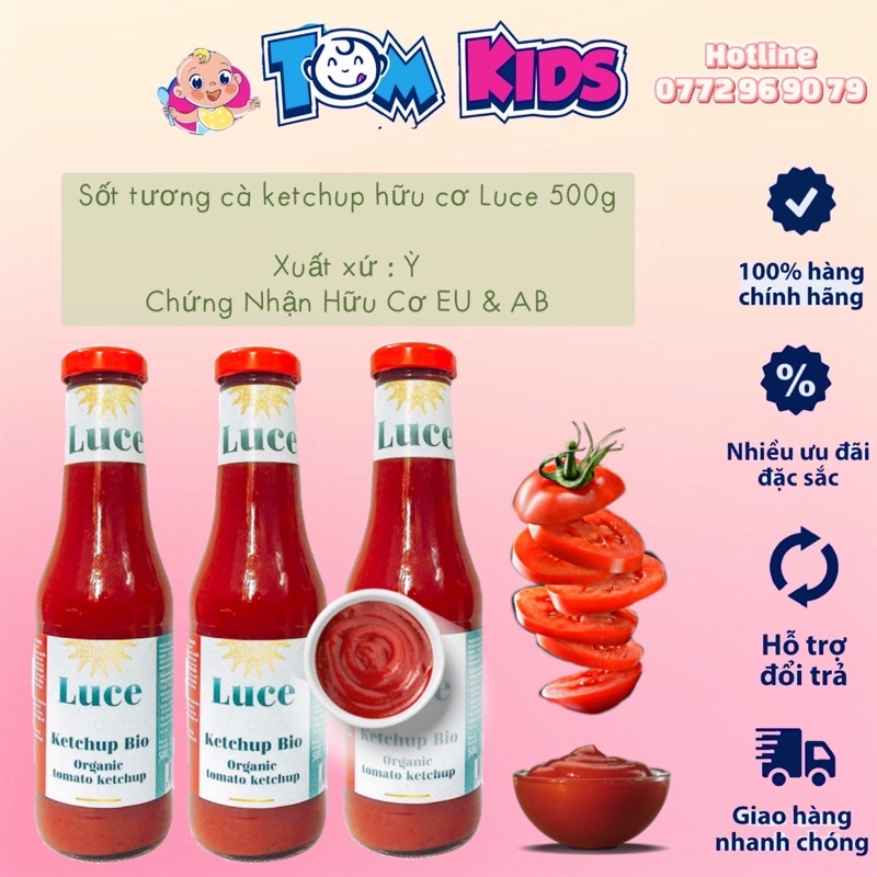 SỐT TƯƠNG CÀ CHUA/KETCHUP HỮU CƠ 480g MẫU Mới