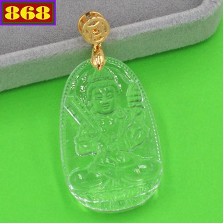 Mặt dây chuyền phật hư không tạng bồ tát pha lê trong 3.6 cm mfbtt6