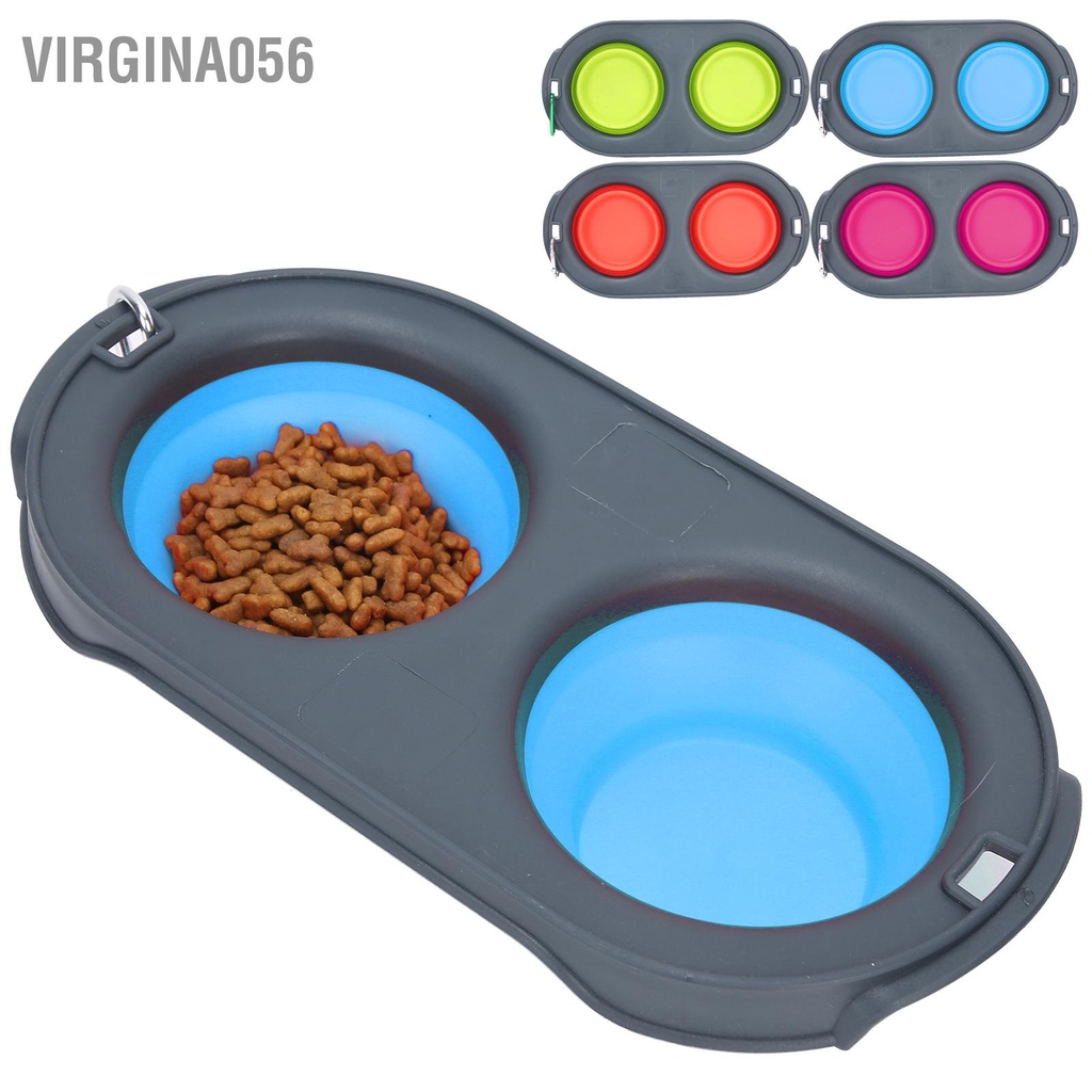 Có thể bán buôn Vật nuôi Gấp Bát Nước và Thức ăn Cho Chó Di động Con Mèo Đôi Virgina056 Hàng giao ngay