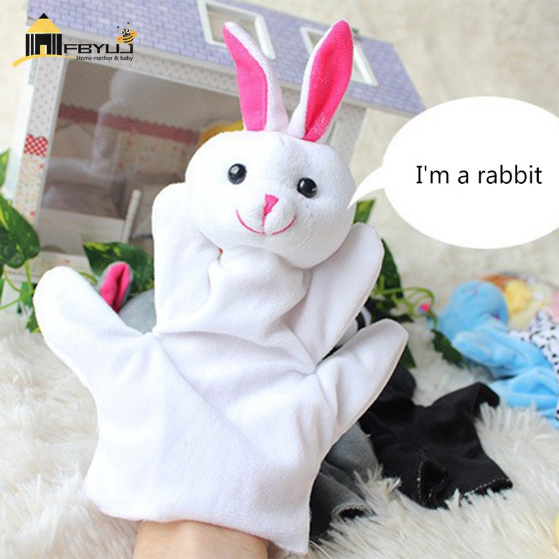 FBYUJ-tiktok 2 Pcs Baby Child Zoo Farm Animal Hand Glove Puppet Finger Sack Plush Toys Children Gifts