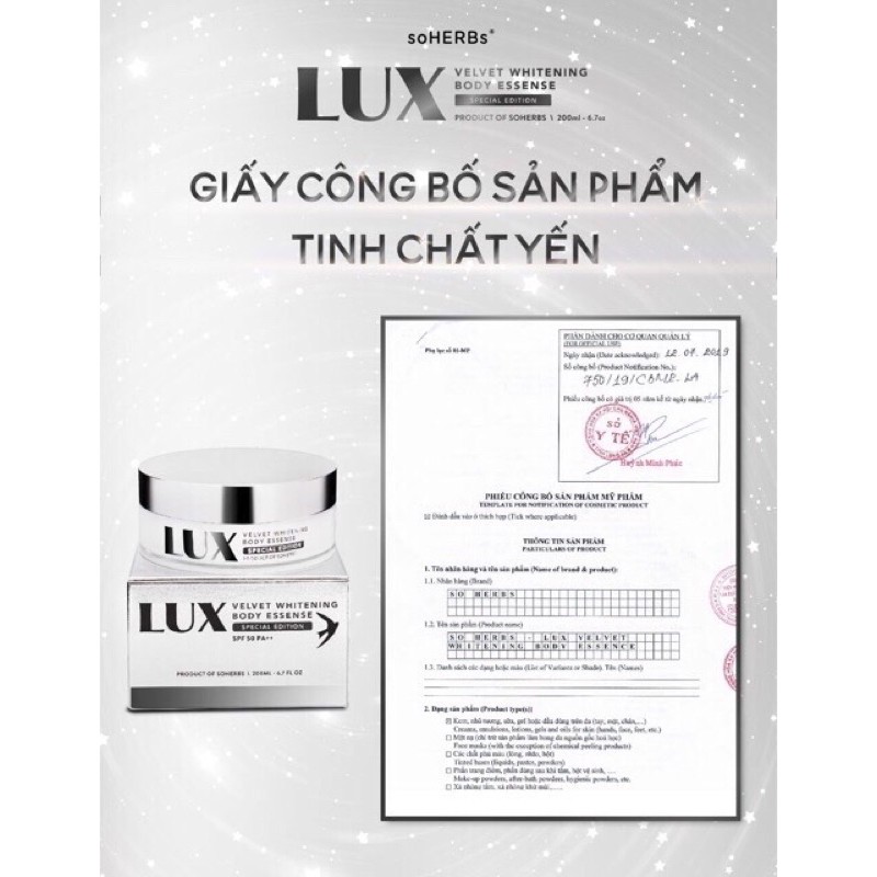 Kem body lux tinh chất yến tươi sohebrs