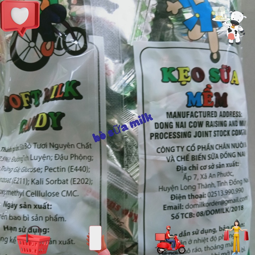 Kẹo sữa bò mềm Long Thành chính hãng Domilk