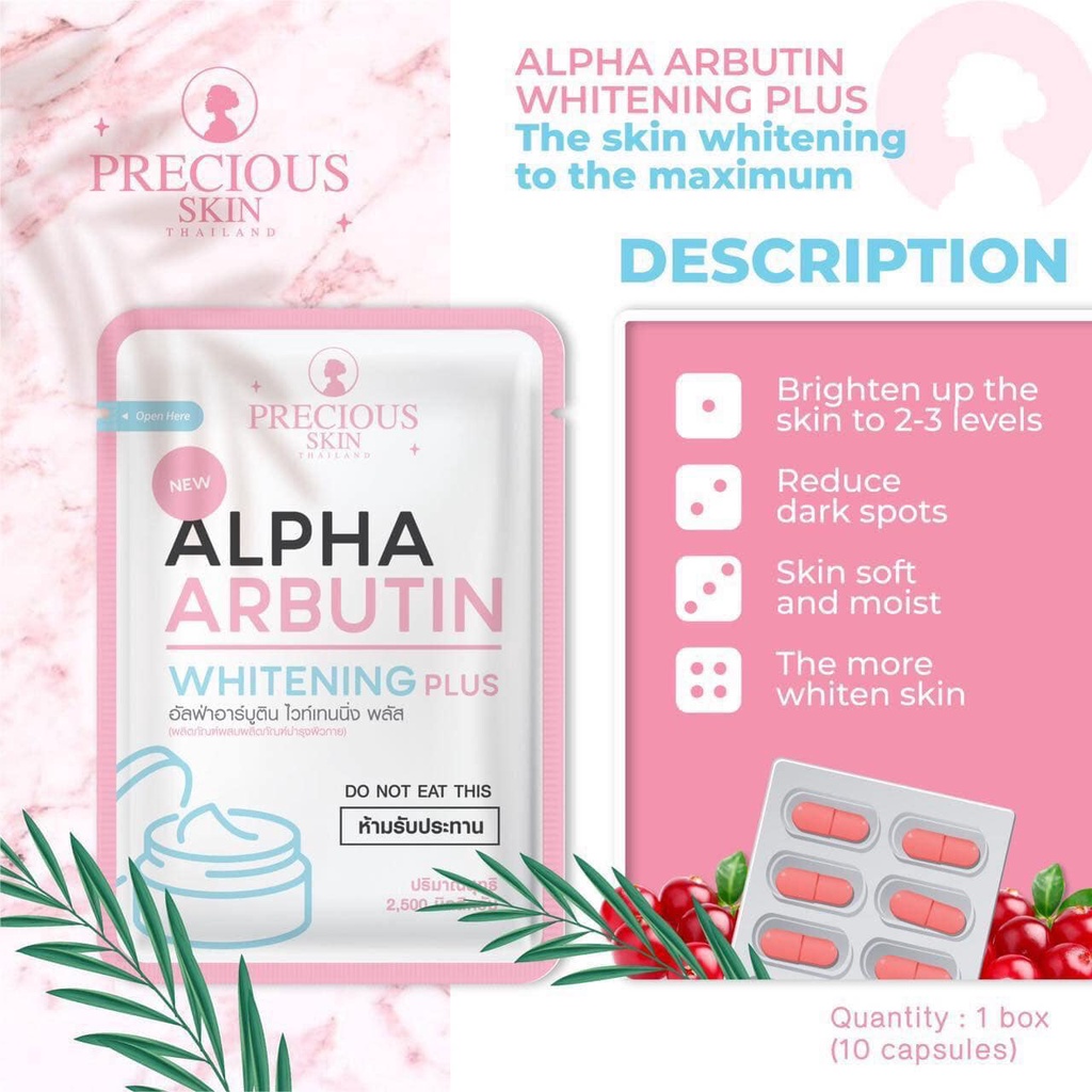 Bột kích trắng chống nắng PRECIOUS SKIN ALPHA ARBUTIN 3+ COLLAGEN Thái Lan