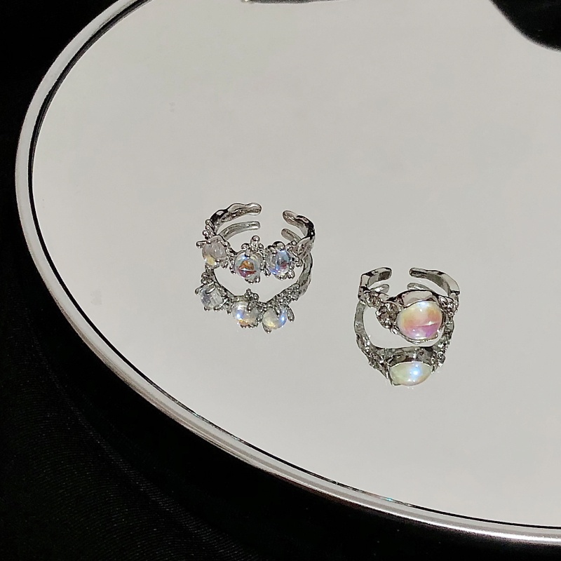 Nhẫn Hở Đính Đá Quý Nhân Tạo Phong Cách Thời Trang Hàn Quốc 19A1656